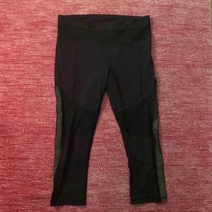 Lululemon 3/4 Leggings with Mesh Panels